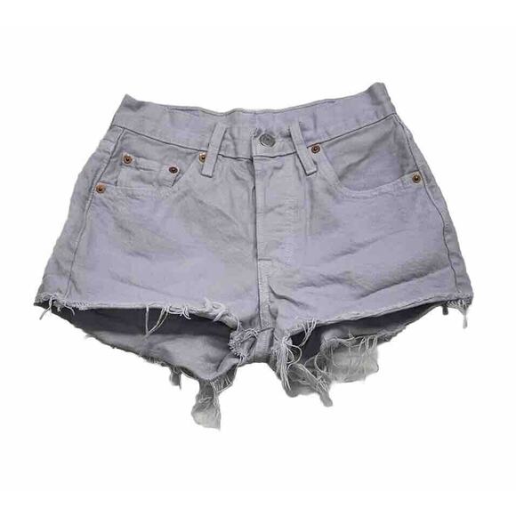 Levi's Pants - Levis Womens 501 Original High Rise Jean Shorts Size 24 Washed Gray Lilac